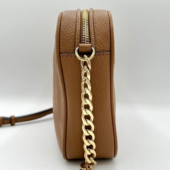 Fulton Cross-Body Bag Michael Kors Acorn Brown Pebbled Leather Large East West - Picture 8 of 16